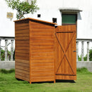 Outdoor Garden Shed with Double Door Brown - 160cm x 139cm x 75cm