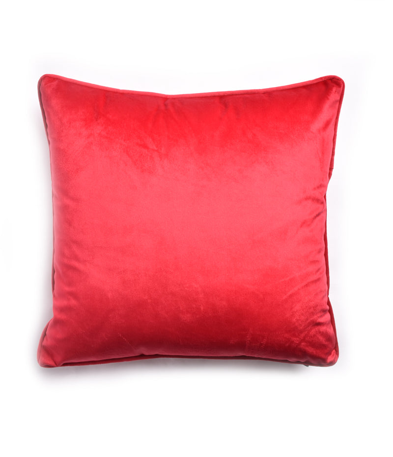 French Velvet Piped Cushion Cover  55 x 55cm - Red