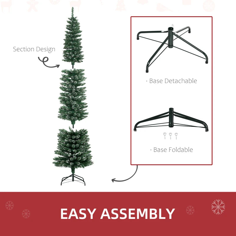 Christmas Tree Snow Dipped Pencil 6.5ft