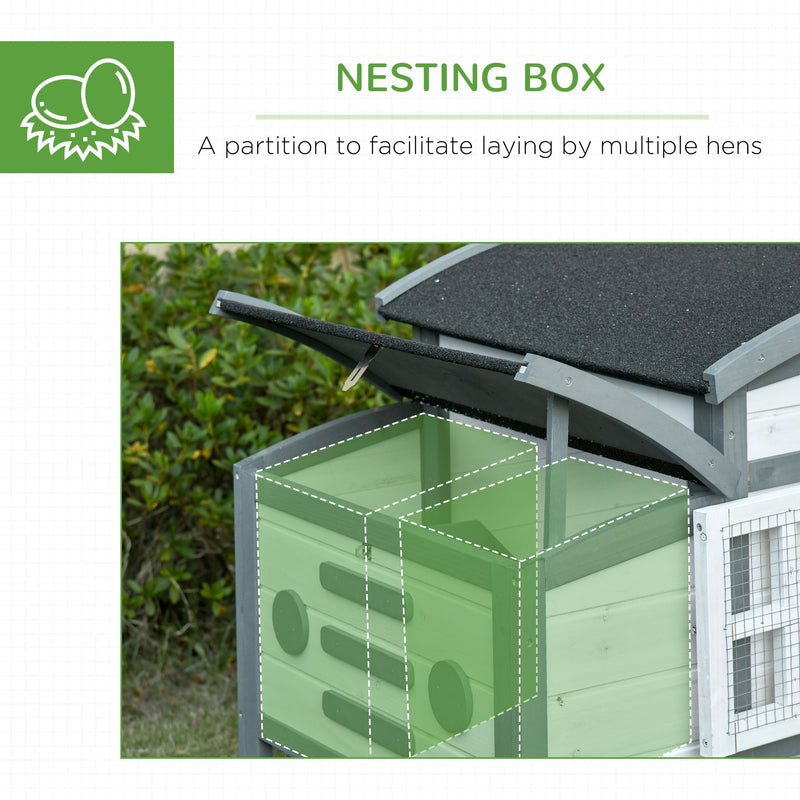 PawHut Deluxe Chicken Coop 140 x 67 x 88.5cm