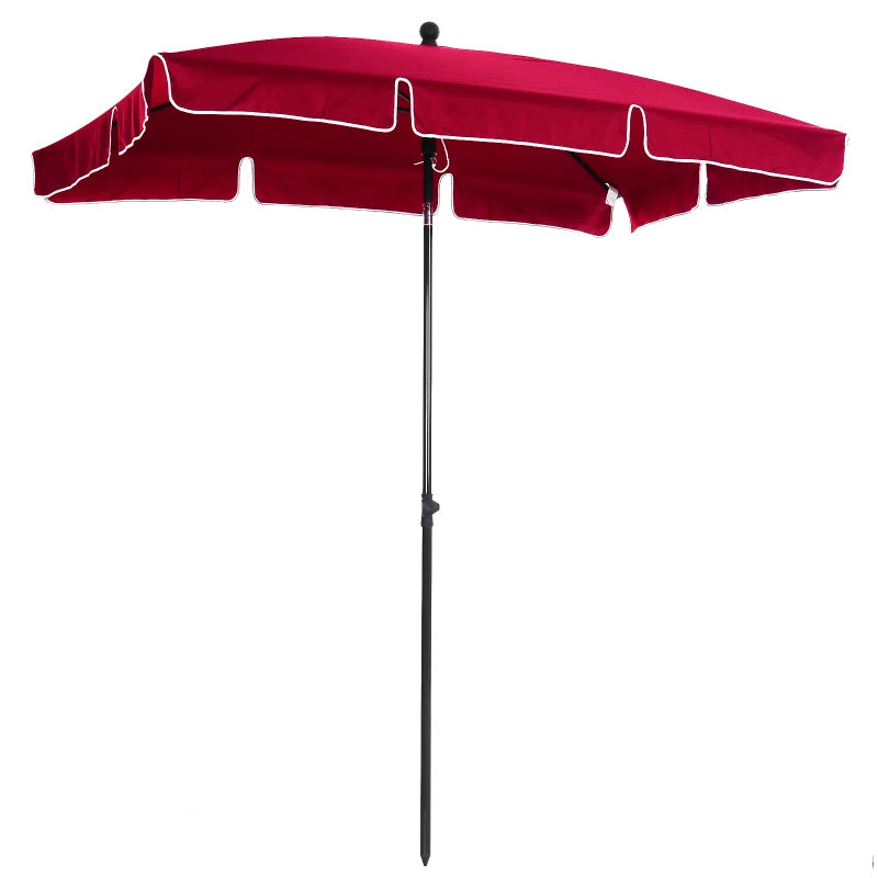 Outsunny Garden Parasol ,Sun Shade Canopy 2 x 1.3m -  Red