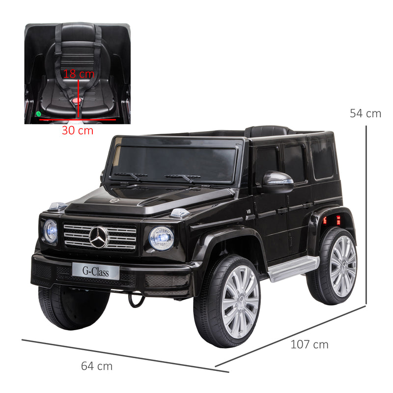 HOMCOM Kids Electric Ride on Mercedes Benz G500 12v - Black