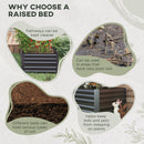Outsunny Galvanised Steel Outdoor Raised Bed w/ Reinforced Rods, Dark Grey