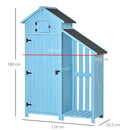 Garden Storage Shed - Firewood House Storage 130L x 54.5W x 180H cm Blue