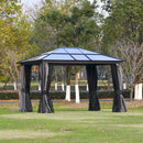 Outsunny 3 x 3.6(m) Aluminium Hardtop Gazebo Canopy w/ Polycarbonate Top