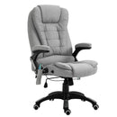 Vinsetto Heated Massage Recliner Office Chair Ergonomic Gaming Heated Home Office Padded  Linen-Feel Fabric & Swivel Base Light Grey Executive Reclining w/ Heating Points Relaxing Headrest