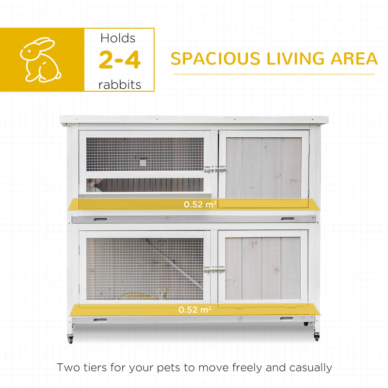 Pawhut Two Tier Rabbit Hutch