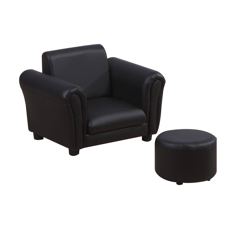 HOMCOM Kids Sofa Chair Set Armchair Seating Seat Bedroom Playroom Stool Black