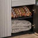 HOMCOM Push-Open Cabinet with Two Drawers Grey