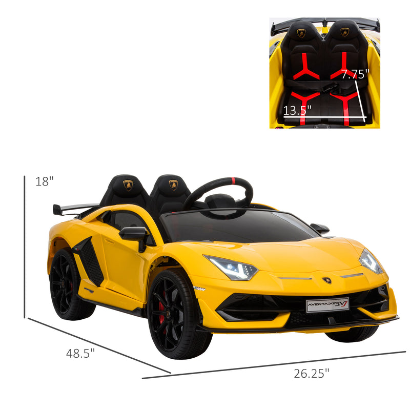 HOMCOM Kids Electric Ride on Lamborghini Aventador 12v - Yellow