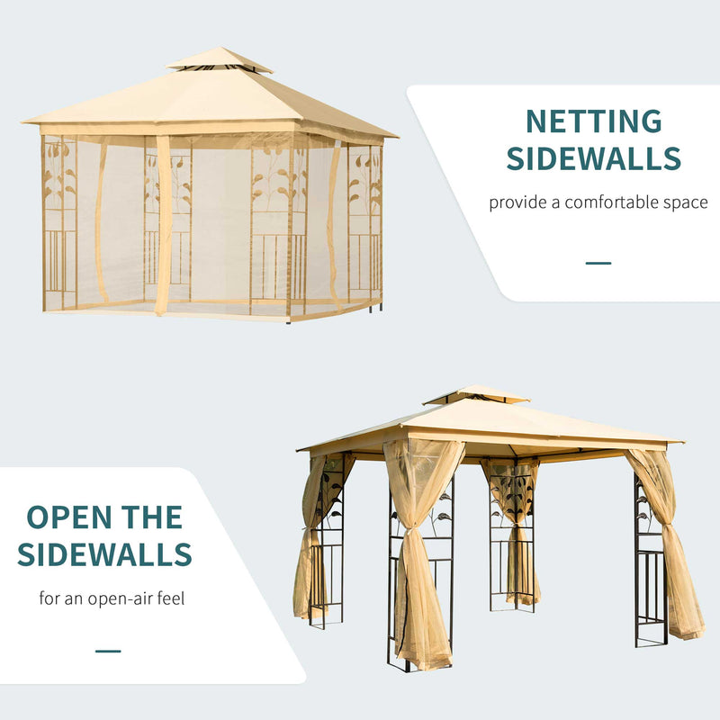 Outsunny Netting Gazebo - 4 Piece Sidewalls