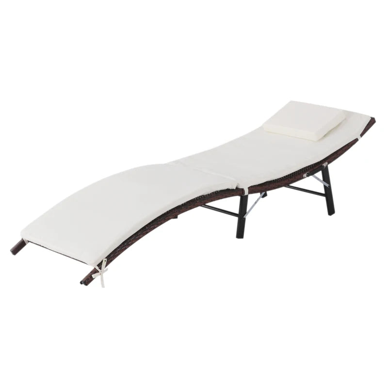 Outsunny Rattan Single Lounger -