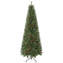 HOMCOM 1.8m Christmas Tree Slim 5' with Berries