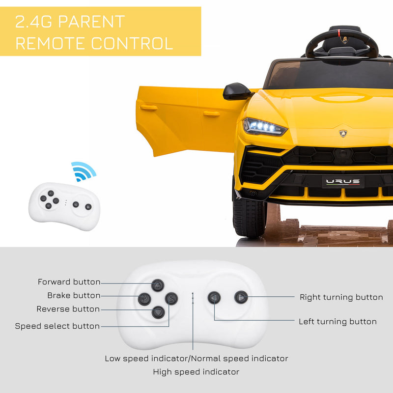 Kids Electric Ride on Car Lamborghini Urus 12V - Yellow