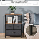 HOMCOM Fabric Chest of Drawers Storage Unit 58x29x81.5cm - Black