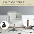 HOMCOM Stylish Retro Linen Swivel Tub Chair Steel Frame Cushion Seat Cream Whit