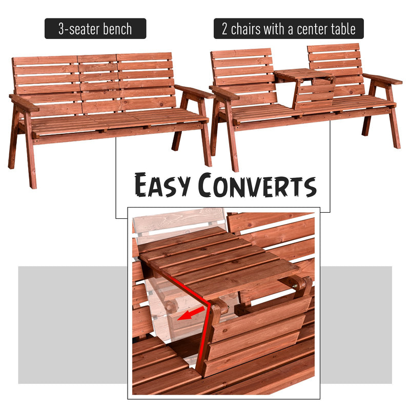 Outsunny Love Seat Garden Bench - Orange