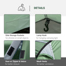 Outsunny 3 Man Camping Tent with Porch and Weather-Resistant Rainfly, Green