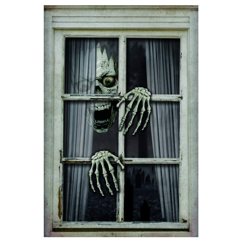 Halloween Window Poster 80x120cm - Skull and Hands