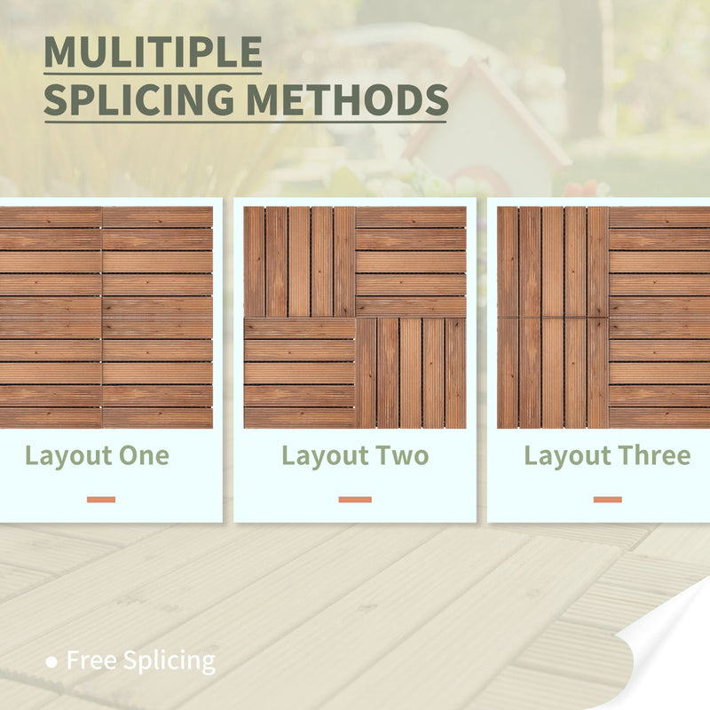 Outsunny Interlocking Deck Tile - 27 Piece