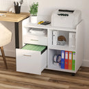Vinsetto Printer Stand with Open Storage Shelves White