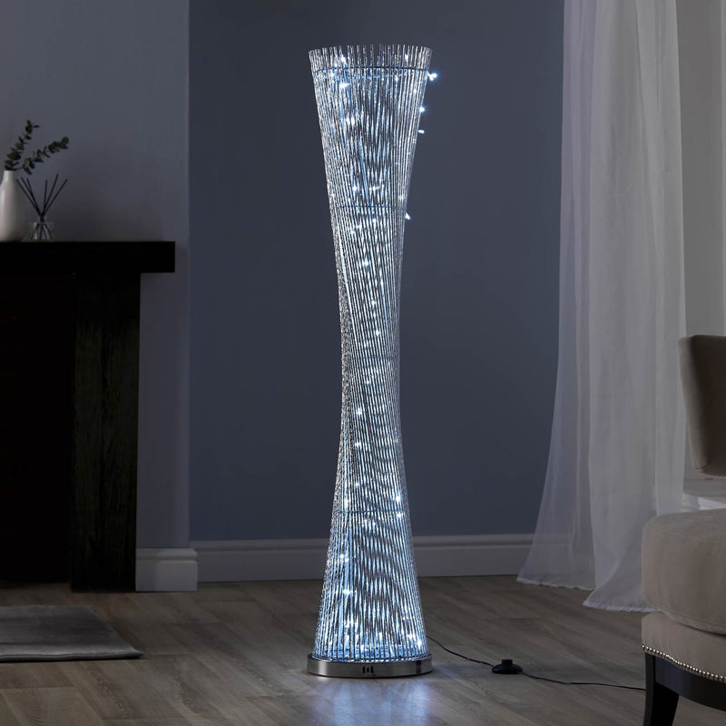 Lewis's Sparkling Spiral Floor Lamp 143cm - Bright White