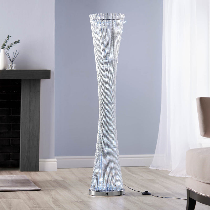 Lewis's Sparkling Spiral Floor Lamp 143cm - Bright White