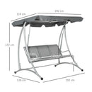 Outsunny Swing Bench - Grey