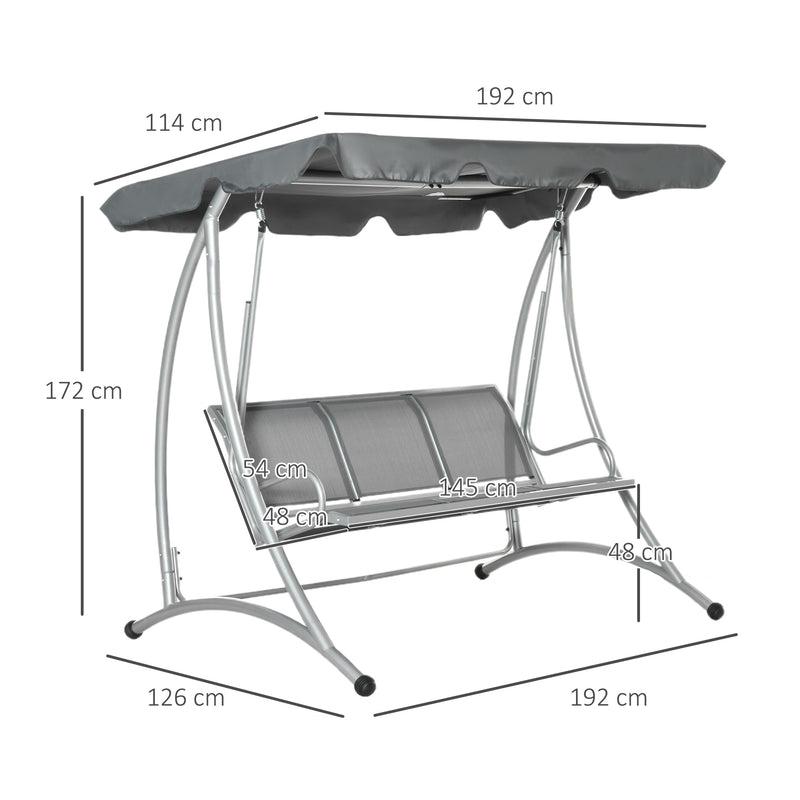 Outsunny Swing Bench - Grey