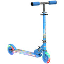 HOMCOM Kids Scooter 2 Wheels W/ Lights Music Adjustable Height Foldable - Blue