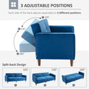 HOMCOM Convertible Sofa Futon Velvet-Touch Tufted Couch Sofa Bed Split Back Blue