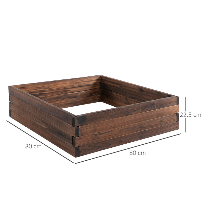 Outsunny Wooden Raised Garden Bed Planter 80 x 80cm