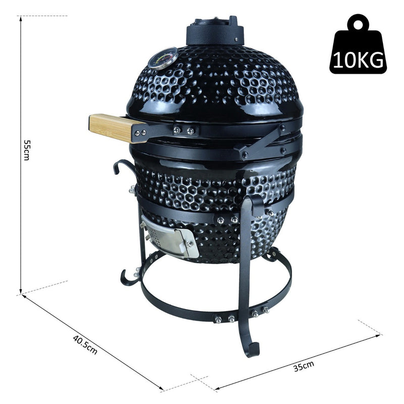 Outsunny Cast Iron Ceramic Kamado Charcoal BBQ Oven