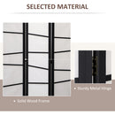 HOMCOM Folding Room Divider 3 Panel Privacy Screen Protector with Wooden Frame