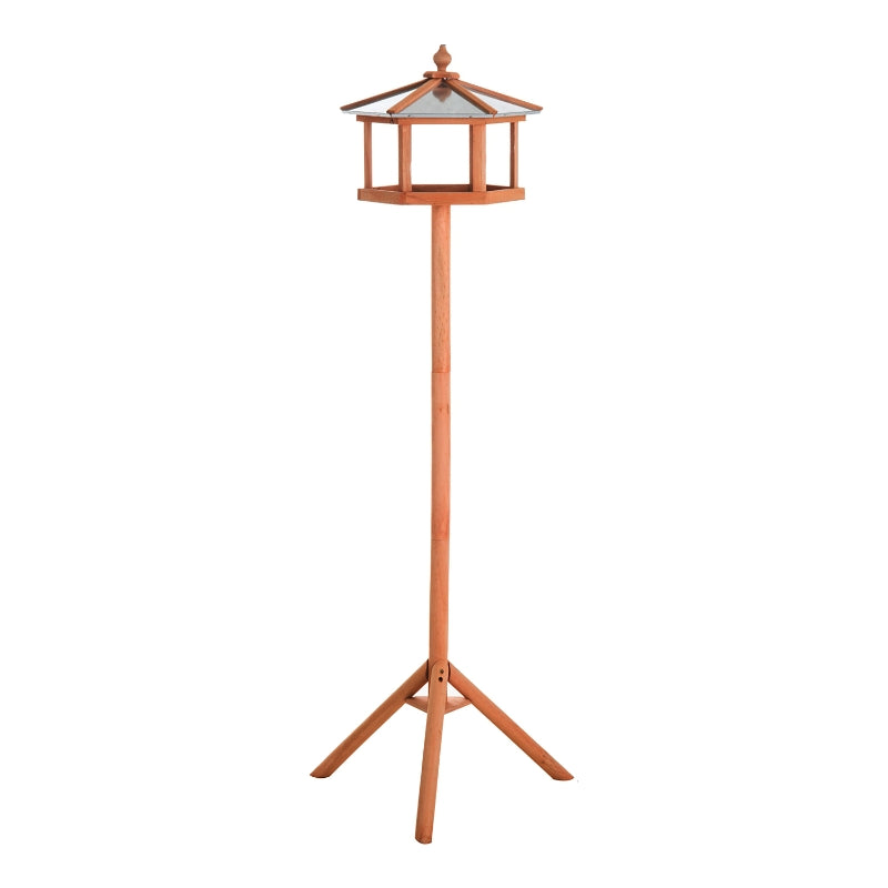 PawHut Wooden Freestanding Garden Bird Feeder Bird Stand