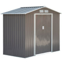 Outsunny Garden Shed Storage Unit w/Locking Door Floor Foundation Vent Grey