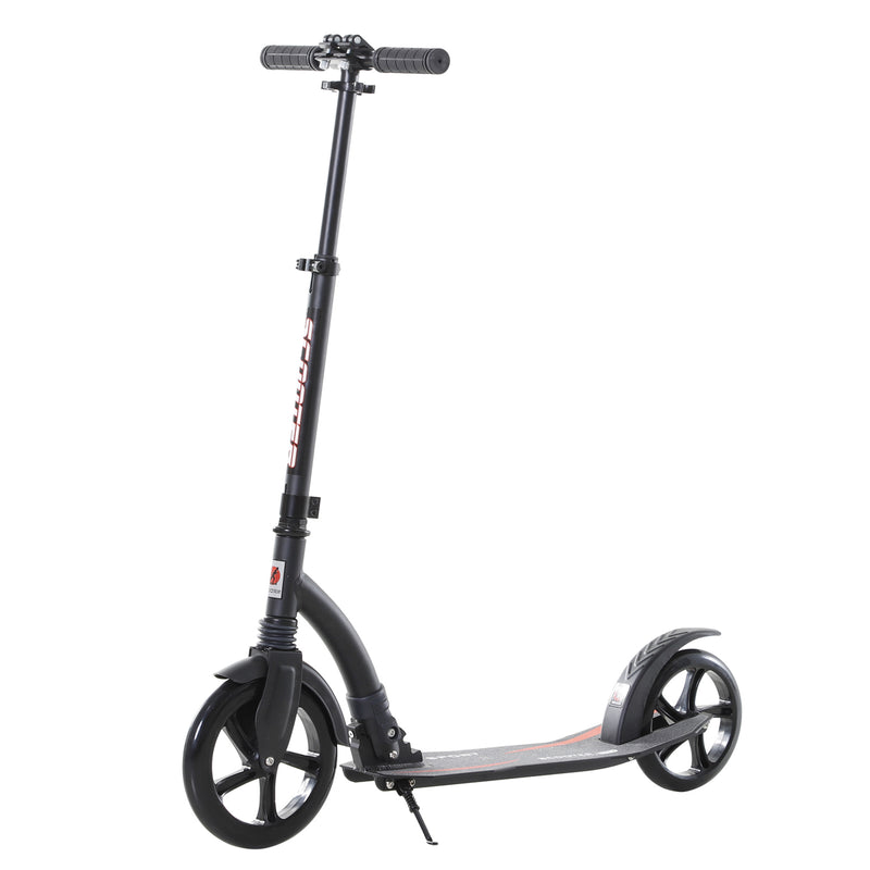 HOMCOM Teens Adult Kick Scooter Foldable Adjust Aluminum For Age 14+ Black
