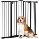 PawHut 74-100cm Adjustable Metal Pet Gate Safety Barrier w/Auto-Close Door Black