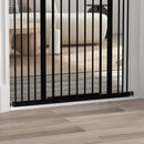 PawHut 74-100cm Adjustable Metal Pet Gate Safety Barrier w/Auto-Close Door Black
