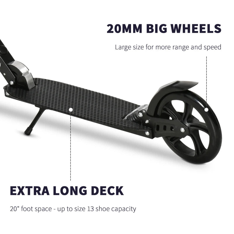 HOMCOM Folding Kick Scooter with Brakes - Black