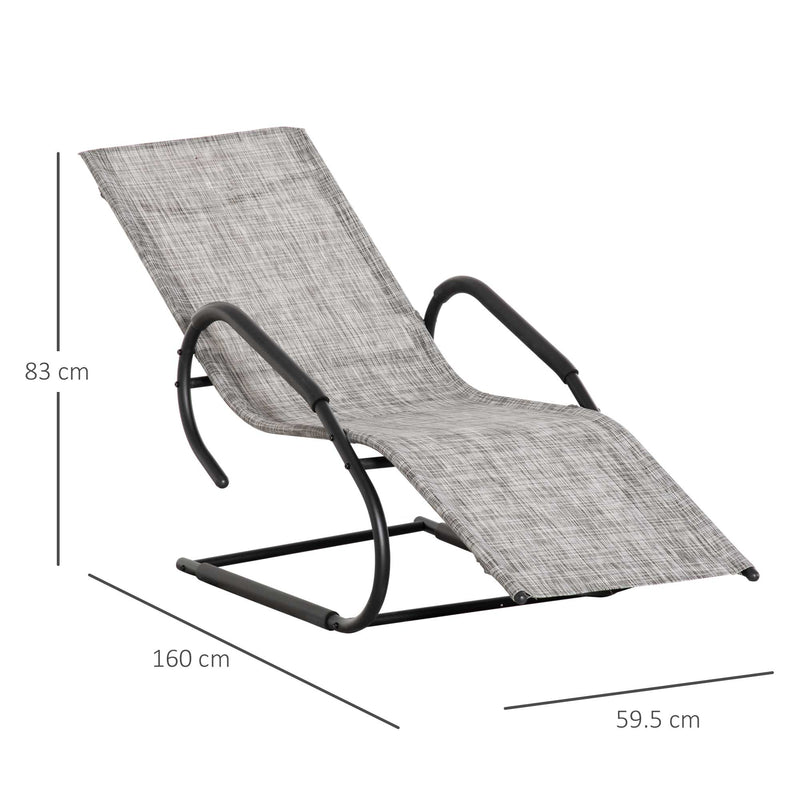 Outsunny Patio Lounge Chair - Grey
