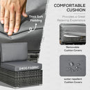 Outsunny 8 Pieces Patio Rattan Sofa Set Garden Furniture Set for Outdoor Grey