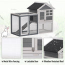 PawHut 2 Tier Wooden Rabbit Hutch