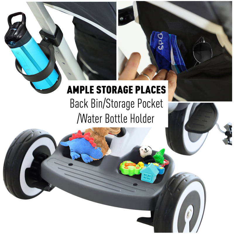 Baby Tricycle Stroller with Handle- Dark Grey