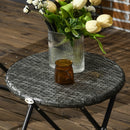 Outsunny 3 Piece Garden Furniture Set, PE Rattan Bistro Sets for 2 for Garden
