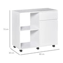 HOMCOM Printer Stand with Open Storage Shelves White