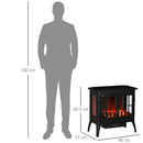 HOMCOM Electric Fireplace Heater with LED Flame Effect - Black