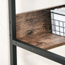 HOMCOM Computer Desk with Shelves - Brown