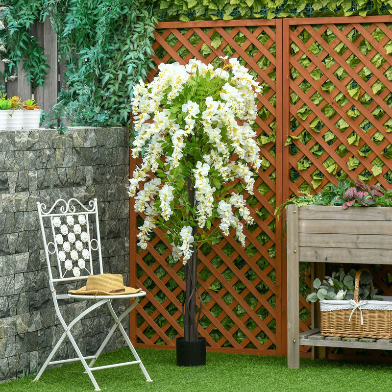 HOMCOM Artificial Realistic White Wisteria Tree for Indoor Outdoor Décor, 160cm