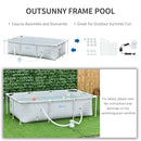 Outsunny Steel Frame Swimming Pool w/ Filter Pump and Reinforced Sidewalls Rust Resistant